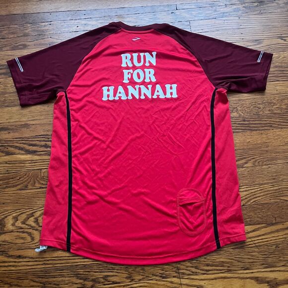 Brooks Wawa Distance 3.0 Short Sleeve T-Shirt Men's L Red Running Marathon Gym - Picture 5 of 6